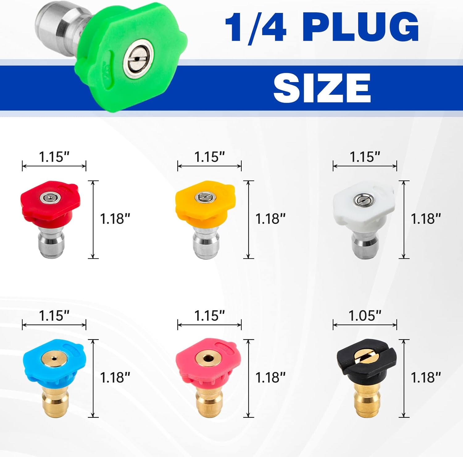 Pressure Washer Tips, Pressure Washer Nozzle Tips with Nozzle Holder, Set of 7 Pressure Washer Nozzles, 1/4 Inch Quick Connect, 4000 PSI - Image 2