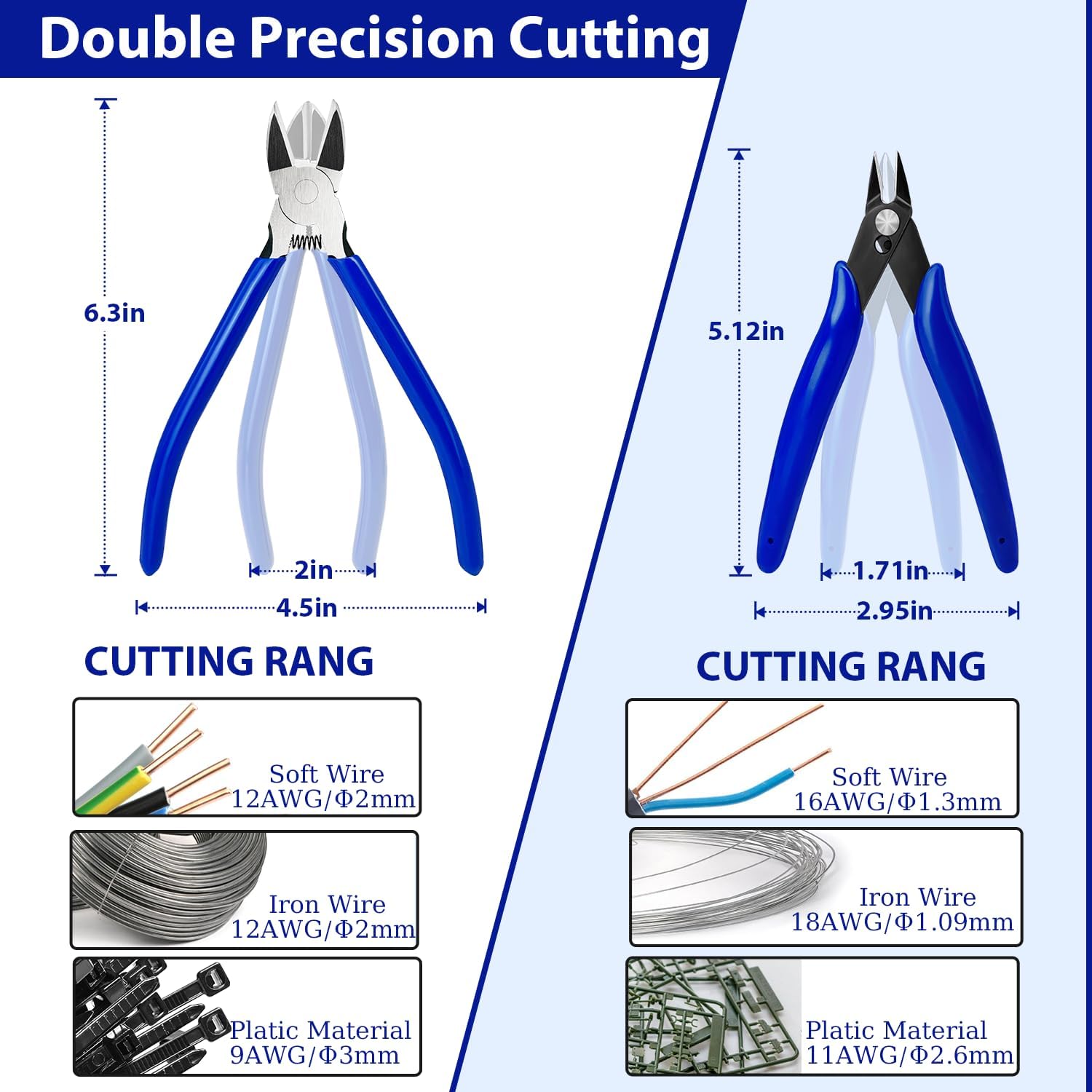 2 Pack Wire Cutters Set, 6