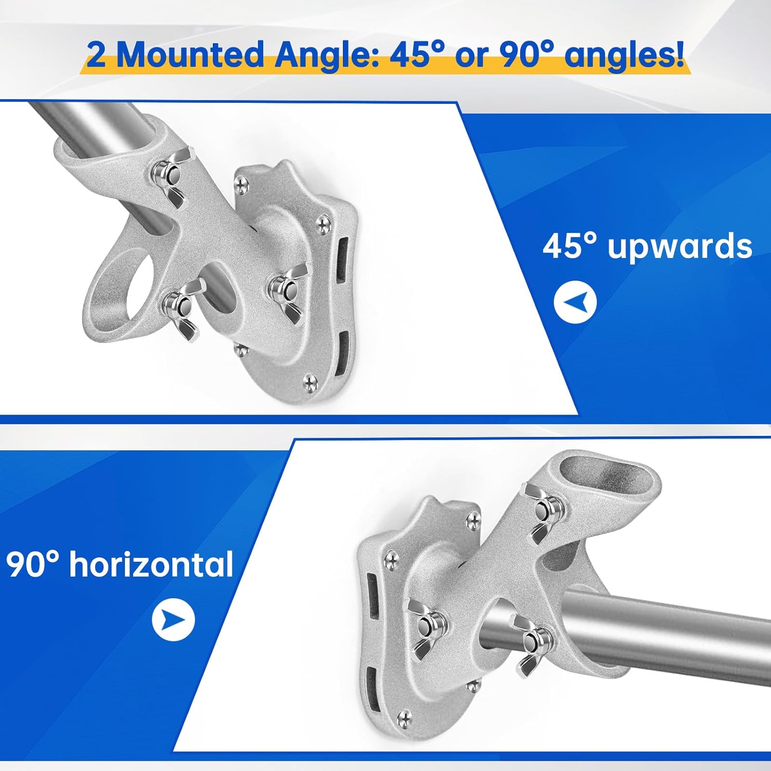 Flag Pole Holder,  Flag Pole Brackets Mount Outside House Heavy-Duty Aluminum Metal Rust Proof Bracket 1