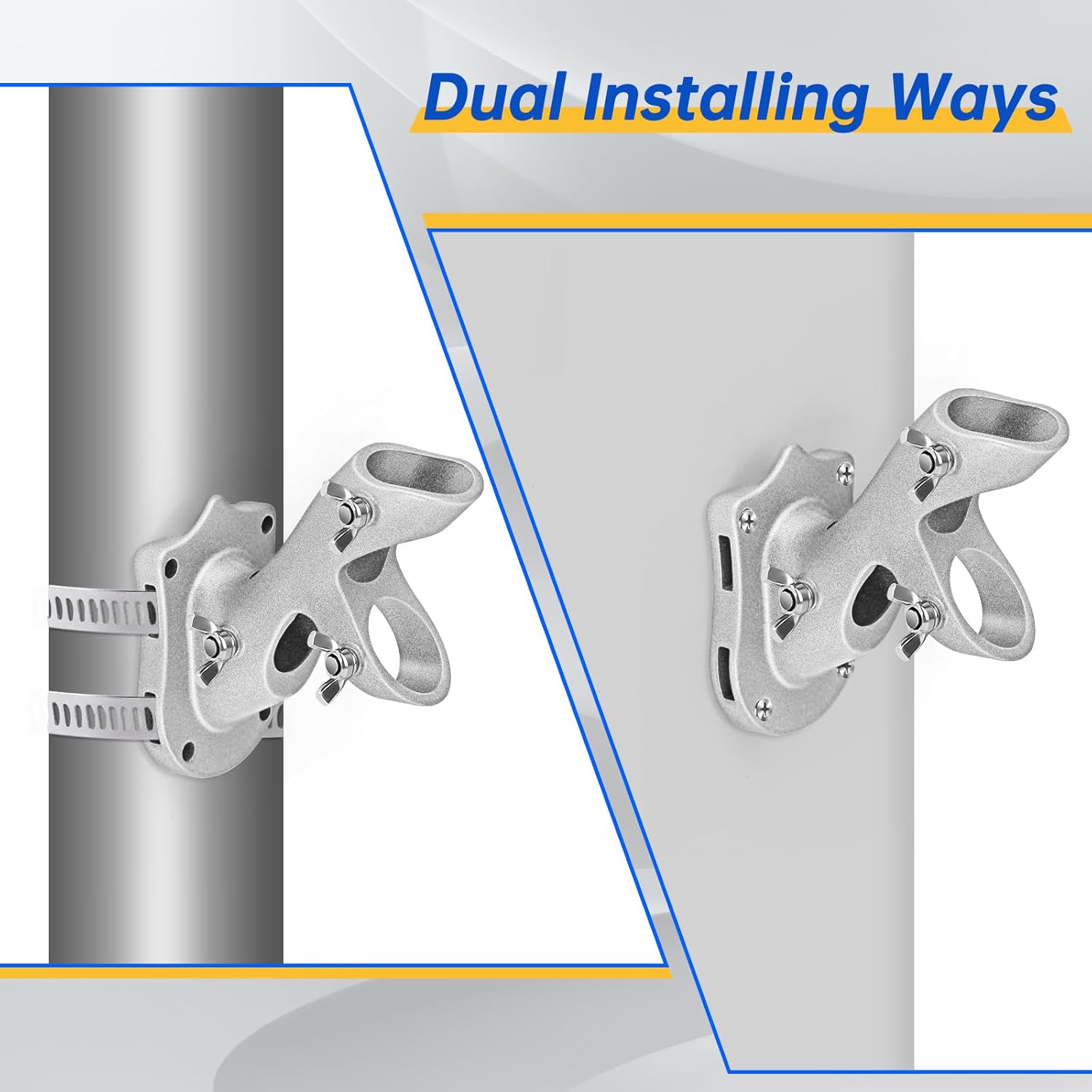 Flag Pole Holder,  Flag Pole Brackets Mount Outside House Heavy-Duty Aluminum Metal Rust Proof Bracket 1