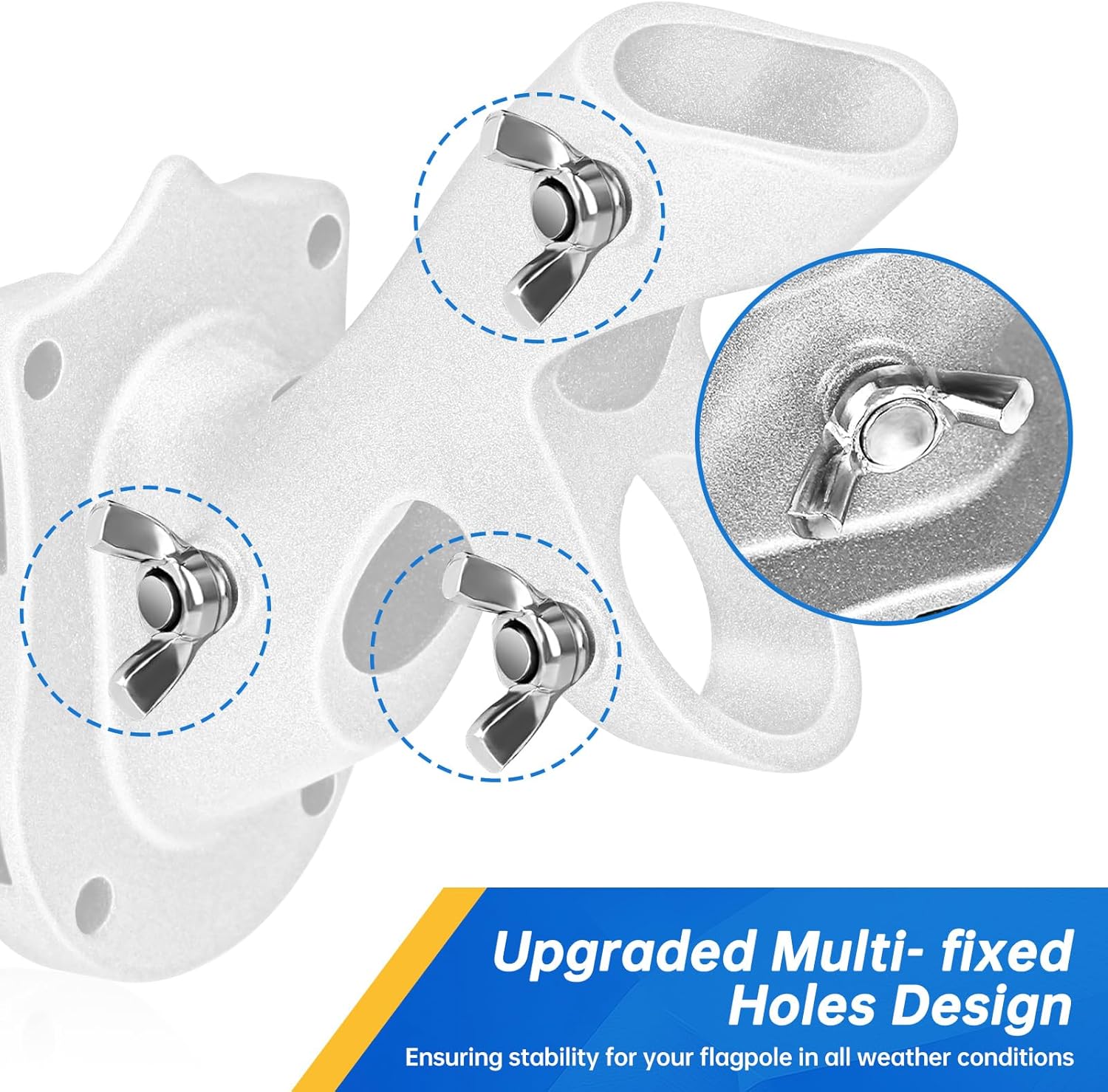 Flag Pole Holder,  Flag Pole Brackets Mount Outside House Heavy-Duty Aluminum Metal Rust Proof Bracket 1
