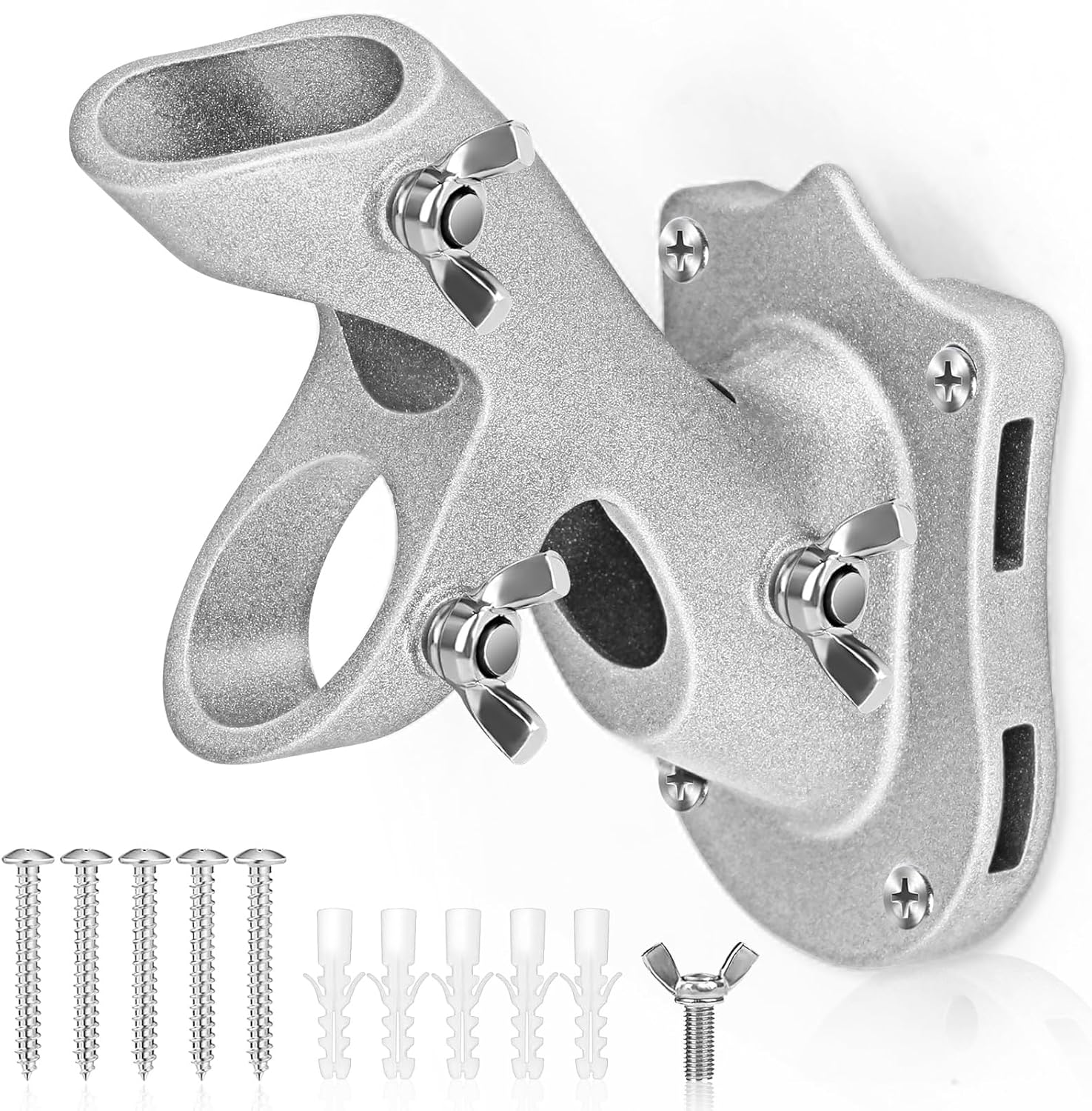 Flag Pole Holder,  Flag Pole Brackets Mount Outside House Heavy-Duty Aluminum Metal Rust Proof Bracket 1