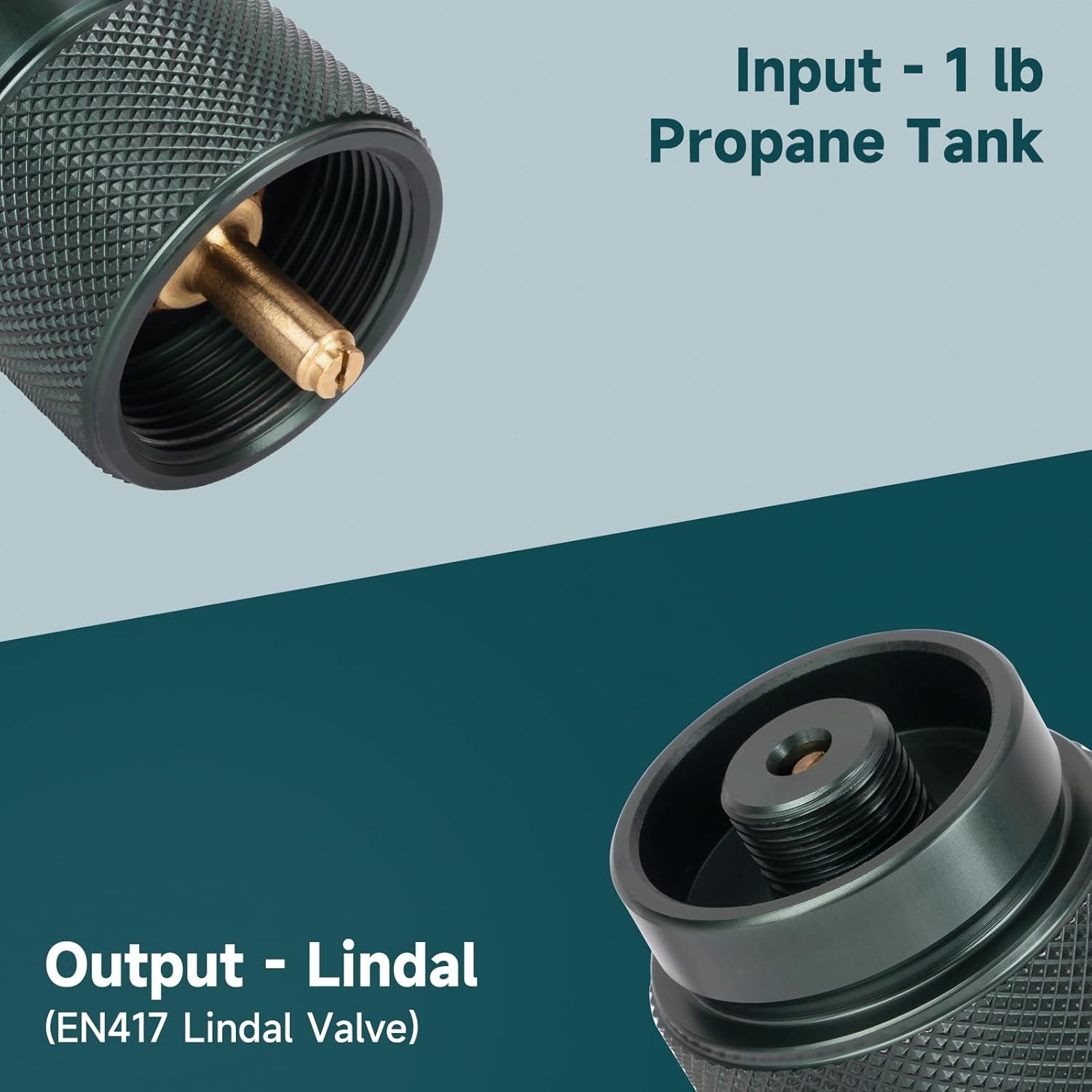 Propane to Butane Adapter, 1 Lb Propane Tank Input and EN417 Lindal Valve Output, Camping Stove Adapter for Backpacking Stove, Portable Burner, Heater, Auto-Off - Image 3