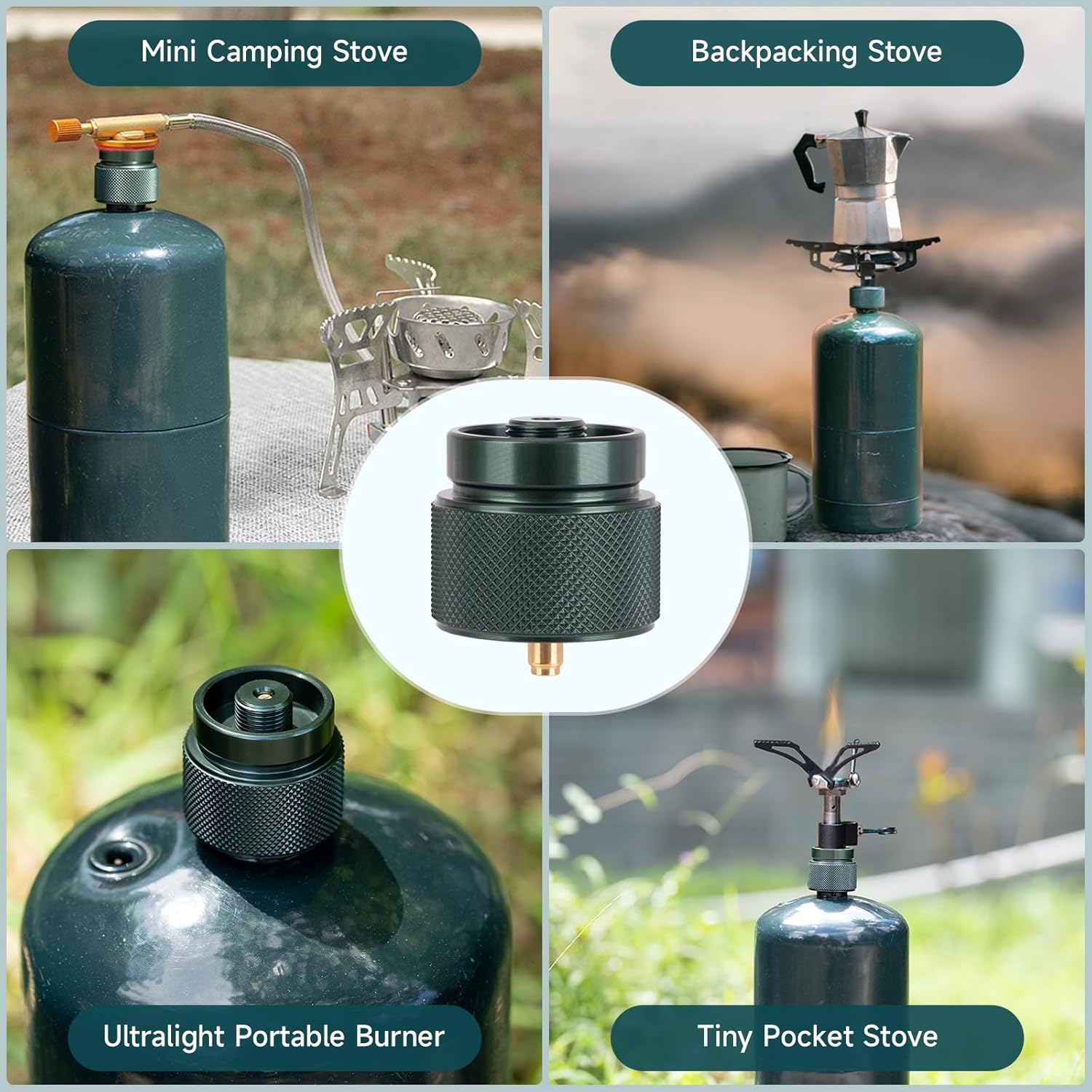 Propane to Butane Adapter, 1 Lb Propane Tank Input and EN417 Lindal Valve Output, Camping Stove Adapter for Backpacking Stove, Portable Burner, Heater, Auto-Off - Image 6