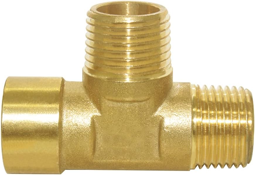 Brass Pipe Fitting Barstock Tee 3 Way NPT 1/2