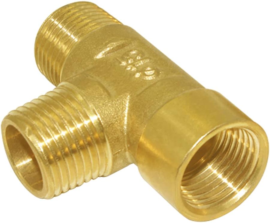 Brass Pipe Fitting Barstock Tee 3 Way NPT 1/2