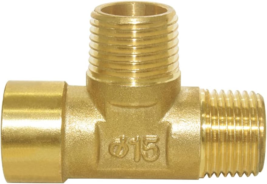 Brass Pipe Fitting Barstock Tee 3 Way NPT 1/2