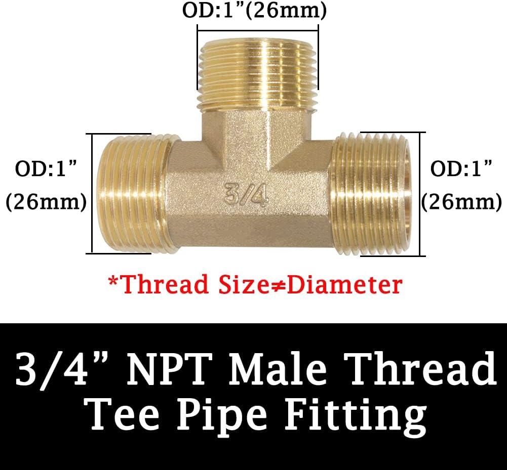 Brass Pipe Fitting Barstock Street Tee T 3 Way NPT 3/4