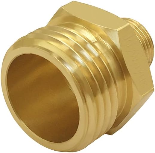 2PCS 3/4 GHT Male to 3/8 Compression Male Thread Adapter Pipe Fitting, Brass Reducer Faucet Connector Water Hose Adapter, Supply Line to Garden Hose Adapter for RV Kitchen Bathroom Plumbing - Image 4