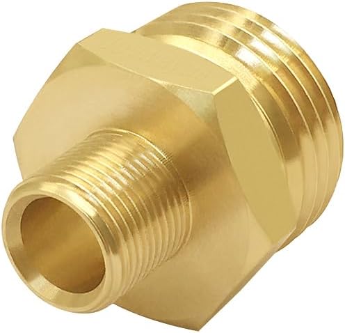 2PCS 3/4 GHT Male to 3/8 Compression Male Thread Adapter Pipe Fitting, Brass Reducer Faucet Connector Water Hose Adapter, Supply Line to Garden Hose Adapter for RV Kitchen Bathroom Plumbing - Image 5