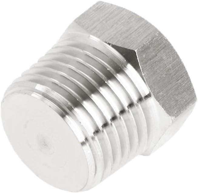 4Pcs Stainless Steel Outer Hex Thread Socket Pipe Plug Fitting 1/4