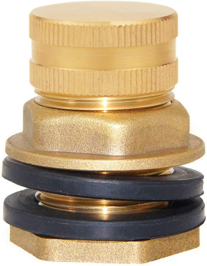 Brass Male Garden Hose Bulkhead Fitting with Plugs,1/2
