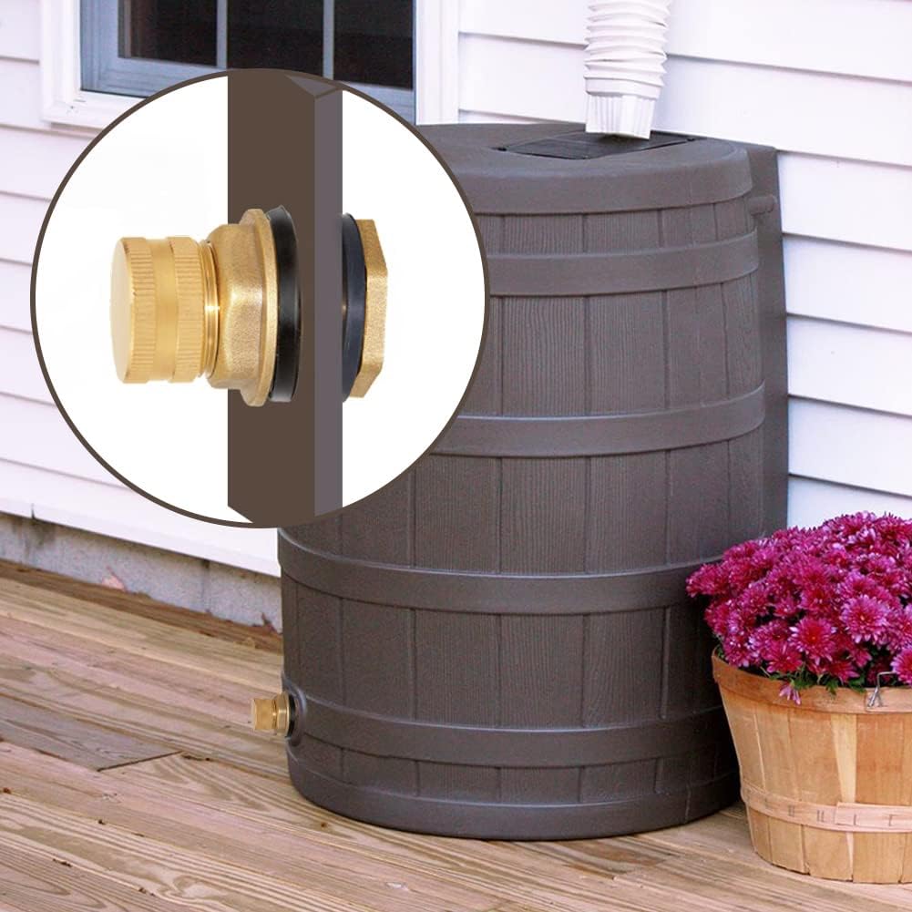 Brass Male Garden Hose Bulkhead Fitting with Plugs,1/2