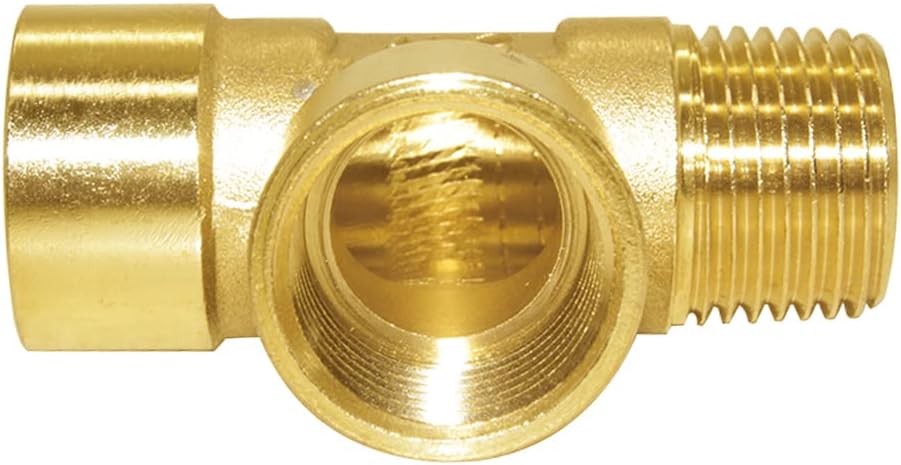 Brass Pipe Fitting Barstock Tee 3 Way NPT 1/2