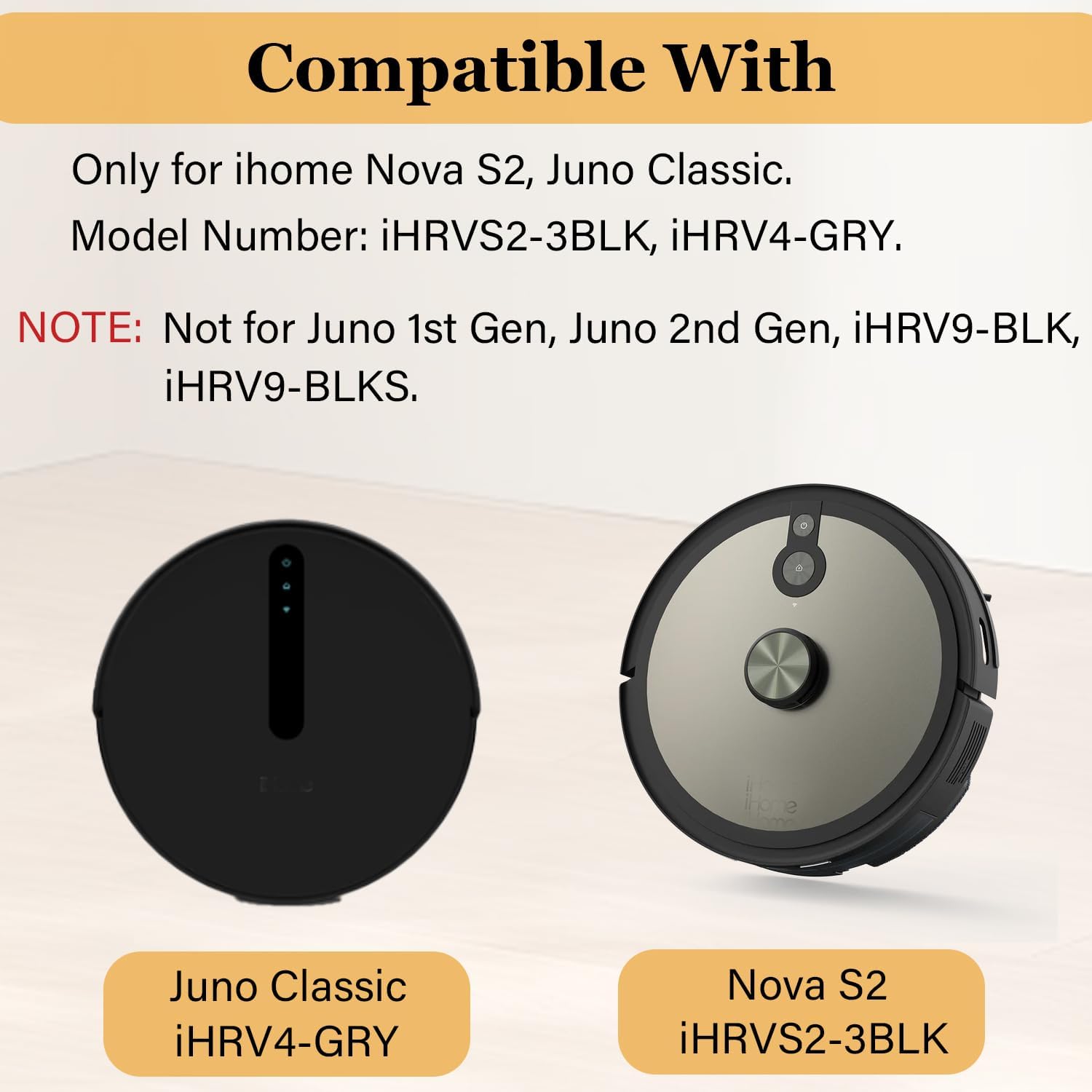 Main Brush Replacement for iHome Nova S2, iHRVS2-3BLK, iHRV4-GRY Robotic Vacuum Cleaner Accessories - Image 2