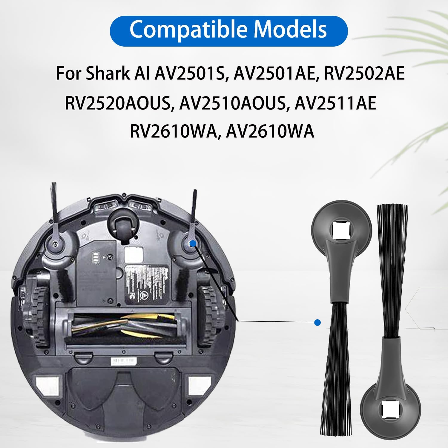 Side Brush for Shark AI AV2501S, AV2501AE, RV2502AE, RV2520AOUS, AV2510AOUS, RV2610WA, AV2610WA, RV2820ZE Robotic Vacuum Cleaner Replacement Parts Accessories - 10 Pack - Image 2