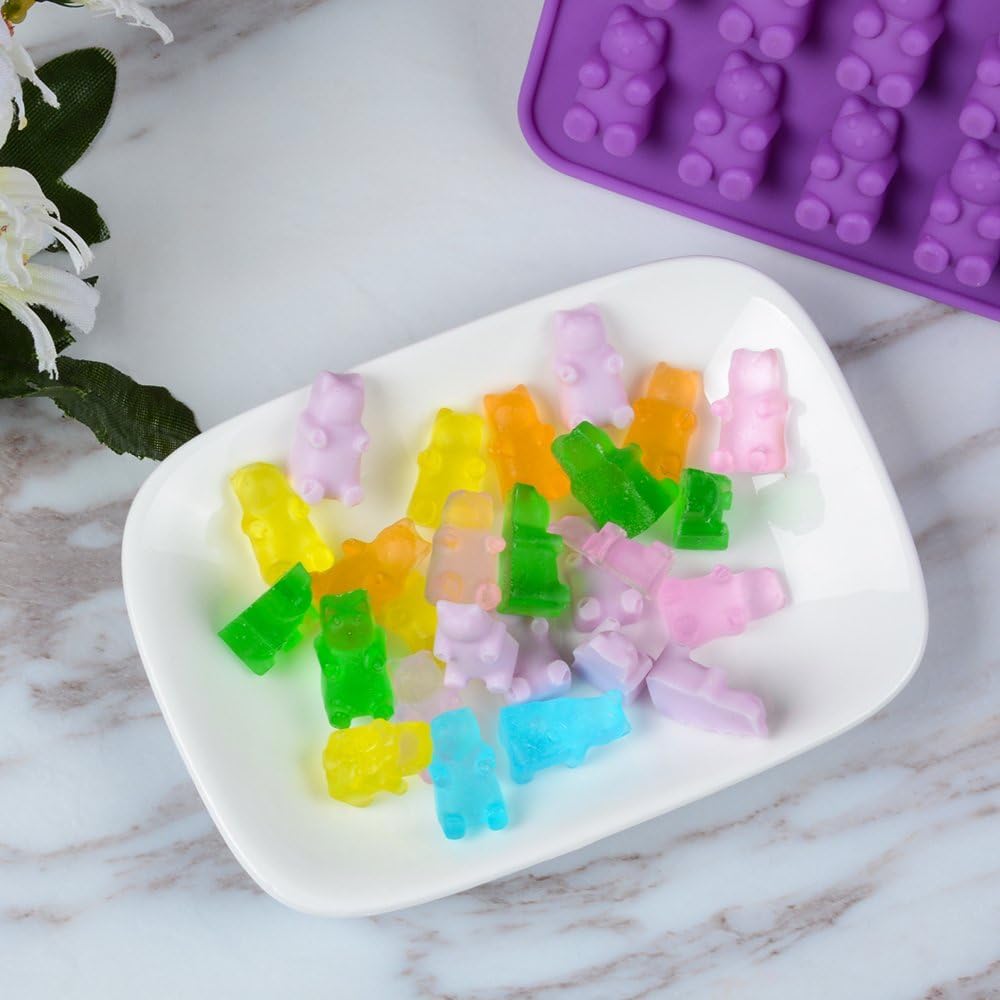 Gummy Molds Bear Candy Silicone - Mini Size Chocolate Gummy Molds with 2 Droppers Nonstick Food Grade Silicone Molds Pack of 4 - Image 8