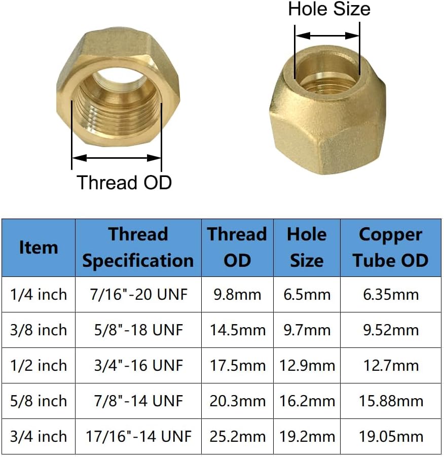 5PCS Brass 1/2
