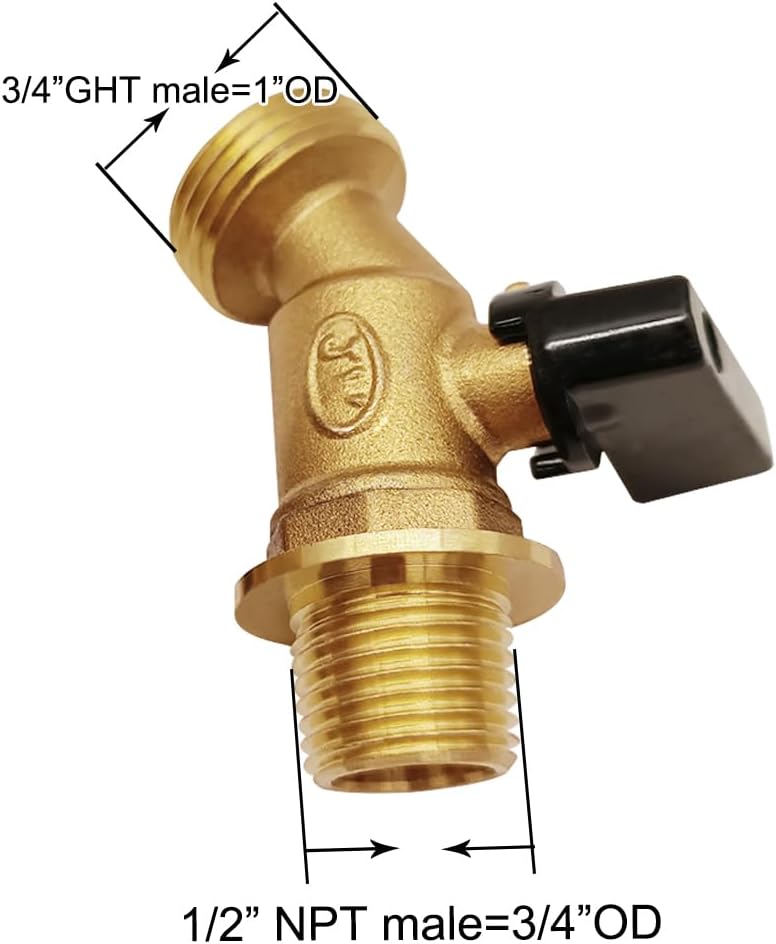 Brass Outdoor Spigot Hose Bibb Valve 1/2