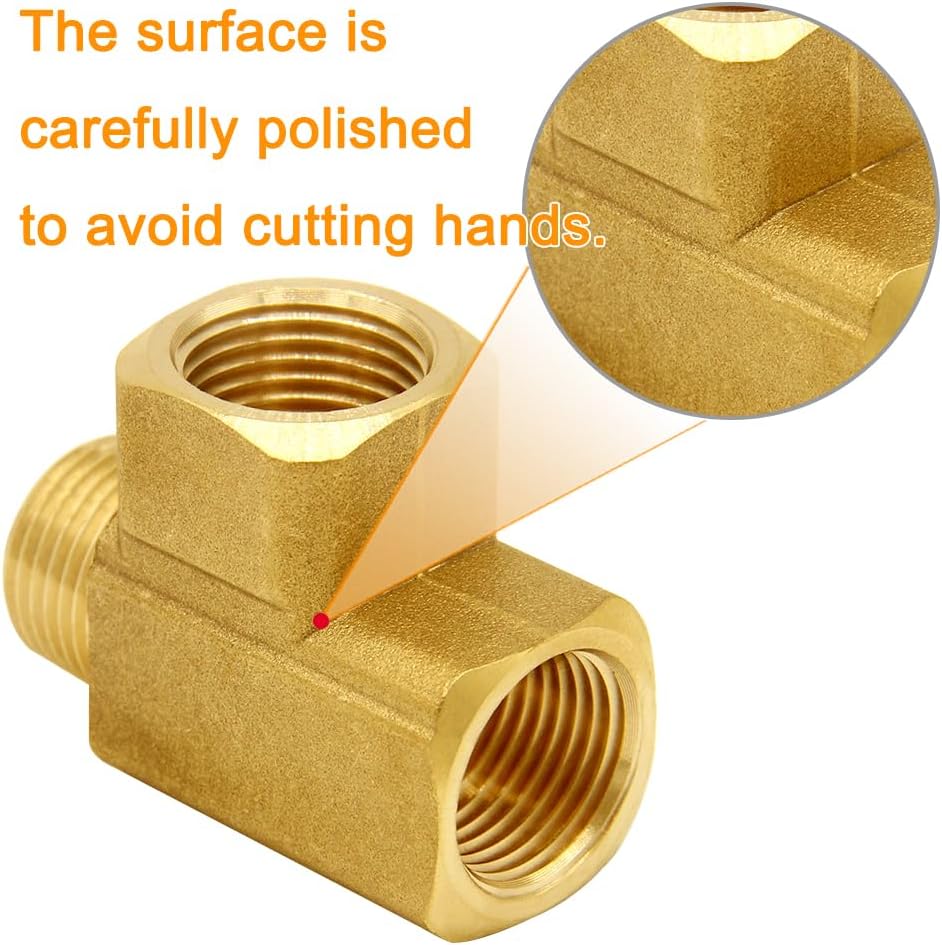 Brass Pipe Fitting Barstock Street Tee T 3 way NPT 3/8