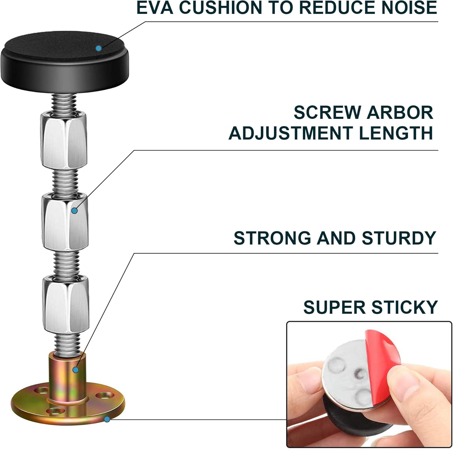 Adjustable Threaded Bed Frame Anti-Shake Tool, Headboard Stoppers, Bedside Headboards Prevent loosening Anti-Shake Fixer, Easy Install (30-112mm) - Image 3
