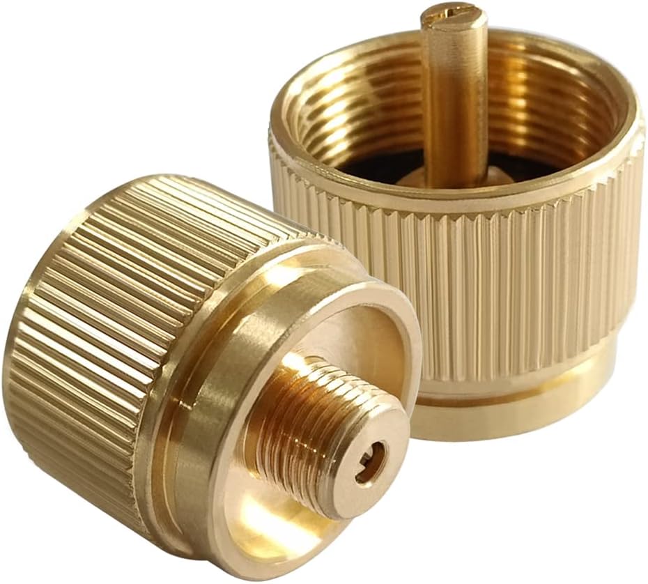 2PCS Portable Camping Stove Adapter 1LB Propane Small Tank Input and EN417 Lindal Valve Output Outdoor Cylinder LPG Canister Adapter - Image 1