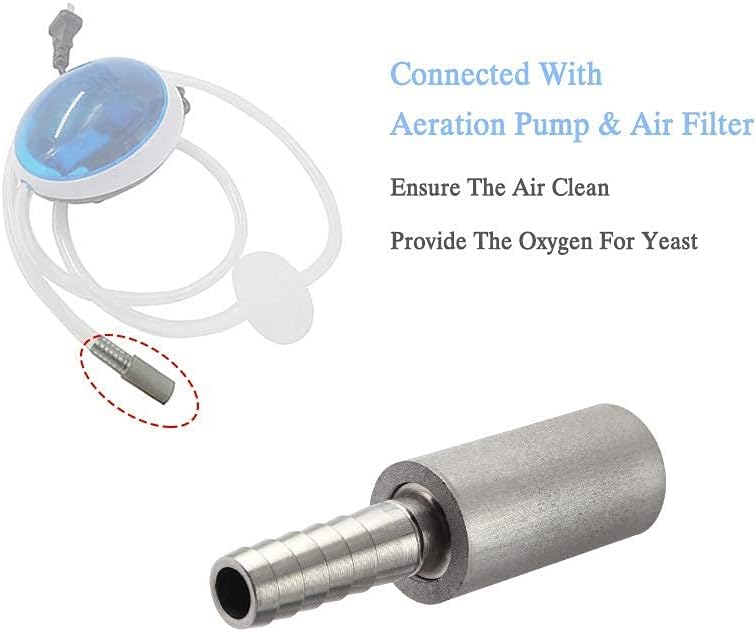 Aeration Stone 0.5 Micron Stainless Steel Oxygenation Diffusion Stone 1/4