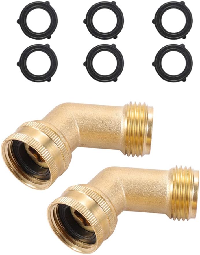 Brass Garden Hose Elbow Connector 45 Degree Hose Elbow Fitting Quick Swivel Connect 3/4