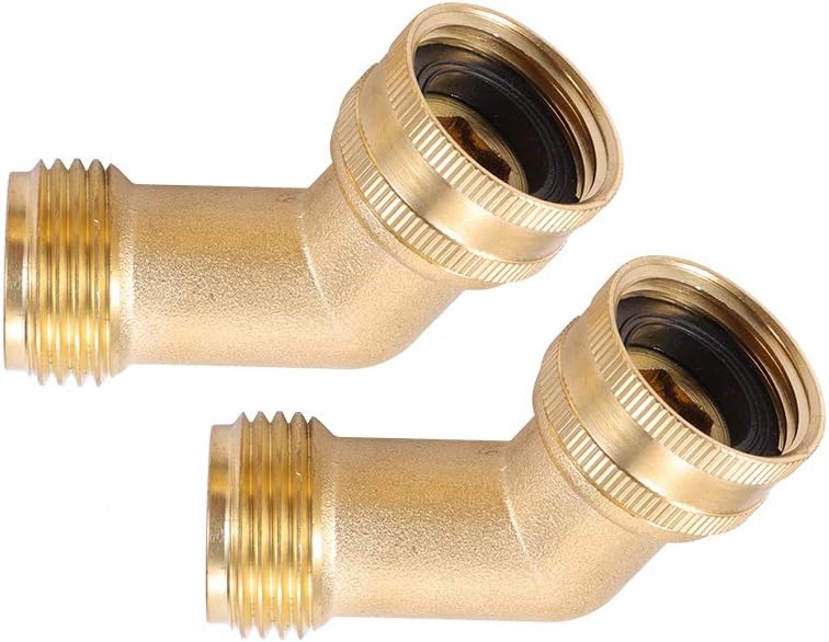 Brass Garden Hose Elbow Connector 45 Degree Hose Elbow Fitting Quick Swivel Connect 3/4