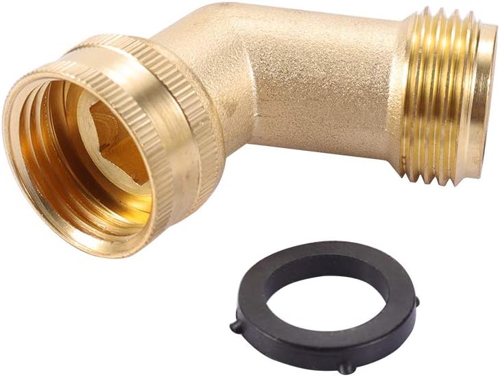 Brass Garden Hose Elbow Connector 45 Degree Hose Elbow Fitting Quick Swivel Connect 3/4