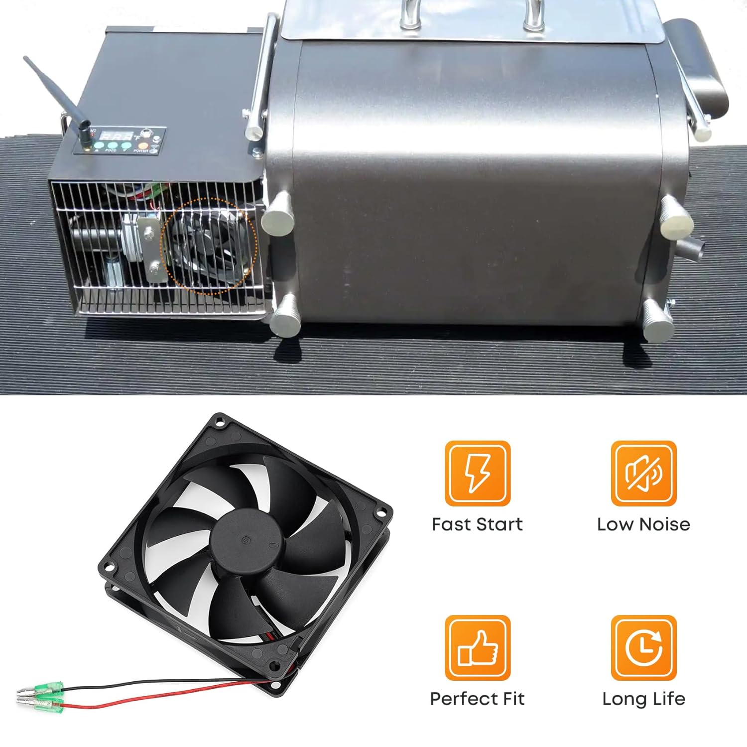 12V Fan Replacement Kit for Green Mountain Davy Crockett and Trek Grill, Combustion Fan for GMG Parts P-1011 - Image 5