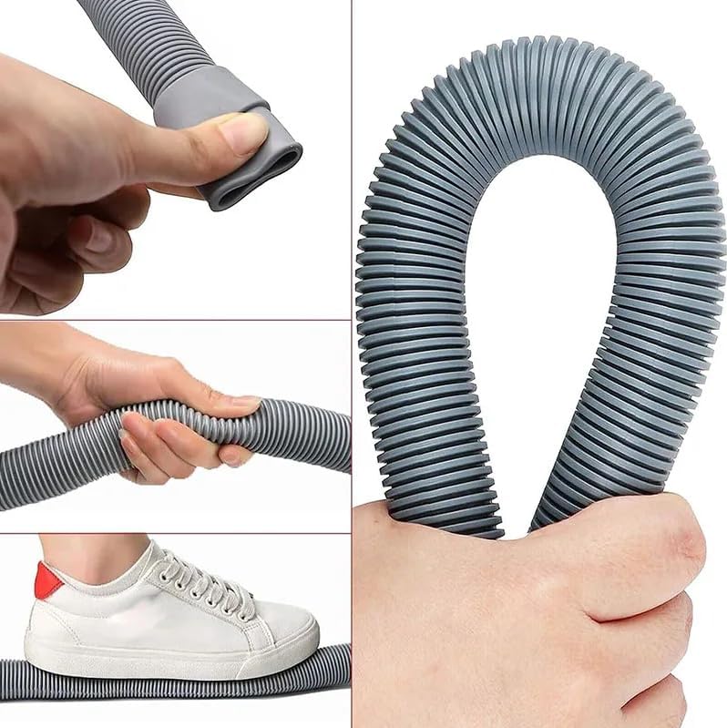 6 Feet Universal Washing Machine Drain Hose Flexible Dishwasher Drain Hose Extension Kits Corrugated Washer w/ 2 Clamps 1 adapter 1 U-Bend Holder - Image 6