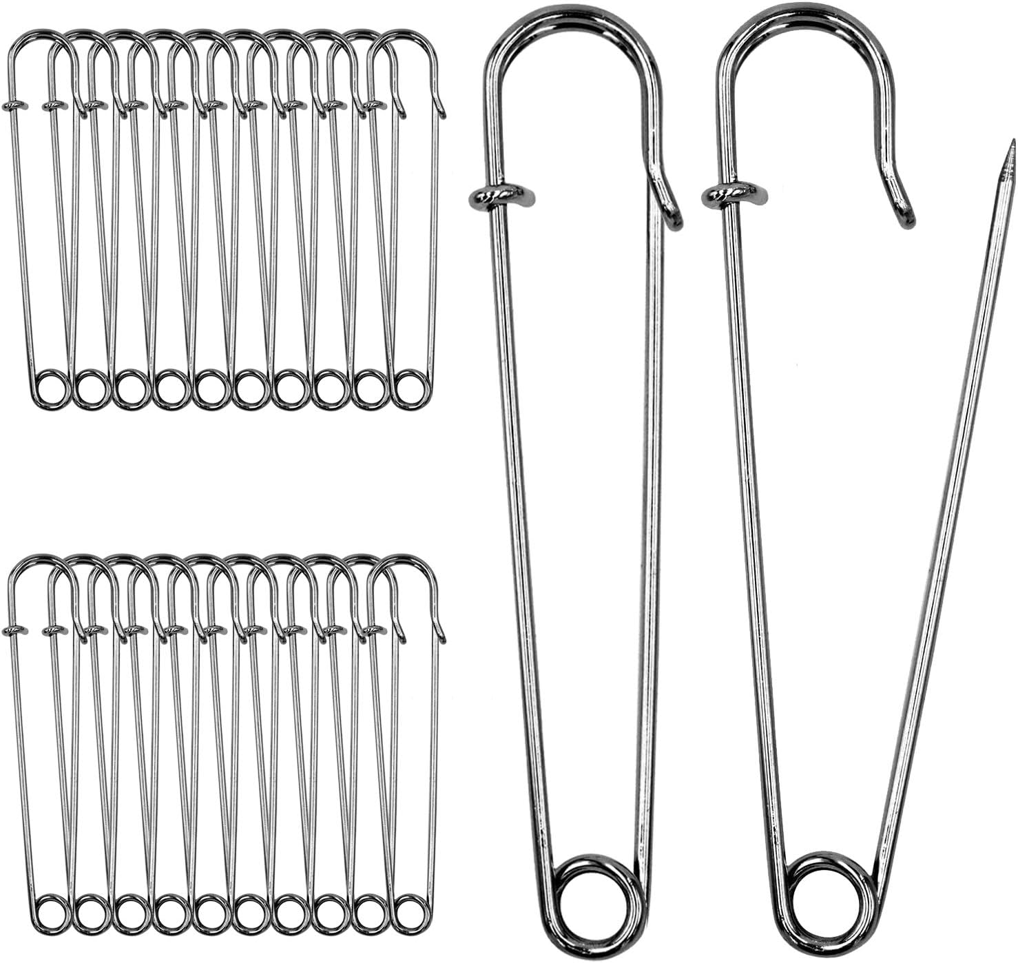 4 Inch Large Safety Pins for Clothes Big Heavy Giant Safety Pin for Fashion, Sewing, Quilting, Blankets, Upholstery, Laundry and Craft (10cm, 20pcs) - Image 1
