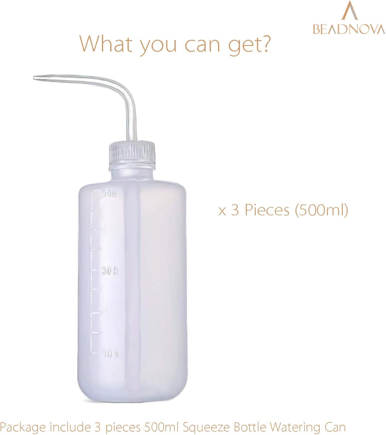 Irrigation Bottle 500ml 17oz Indoor Plant Watering Can Water Squirt Plastic Rinse Bottle for Eyelash Extensions Eye Wash Tattoo Lab (3pcs) - Image 3