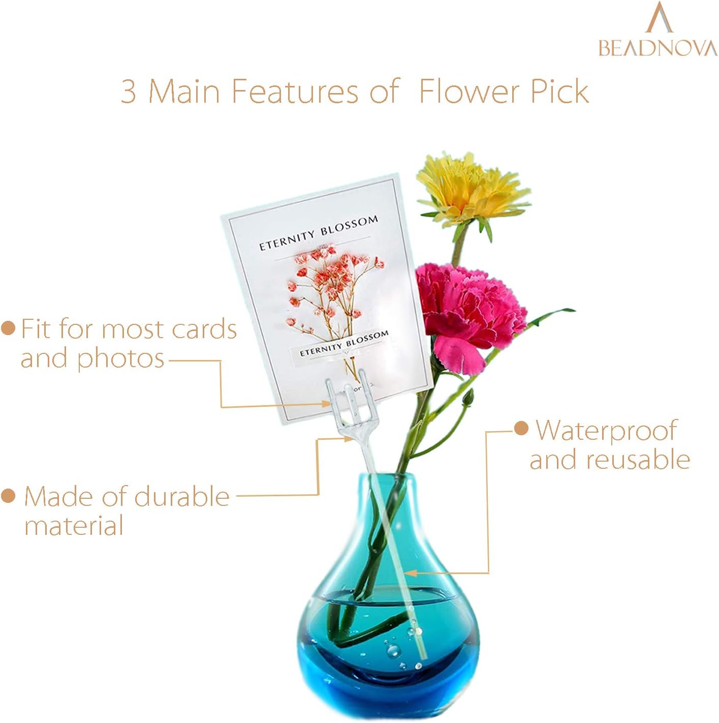 Floral Pick Card Holder 50pcs 10inch Plastic Straight Head Flower Pick Card Holder for Floral Arrangement Bouquet Wedding Decoration (Heart Shape Head) - Image 4