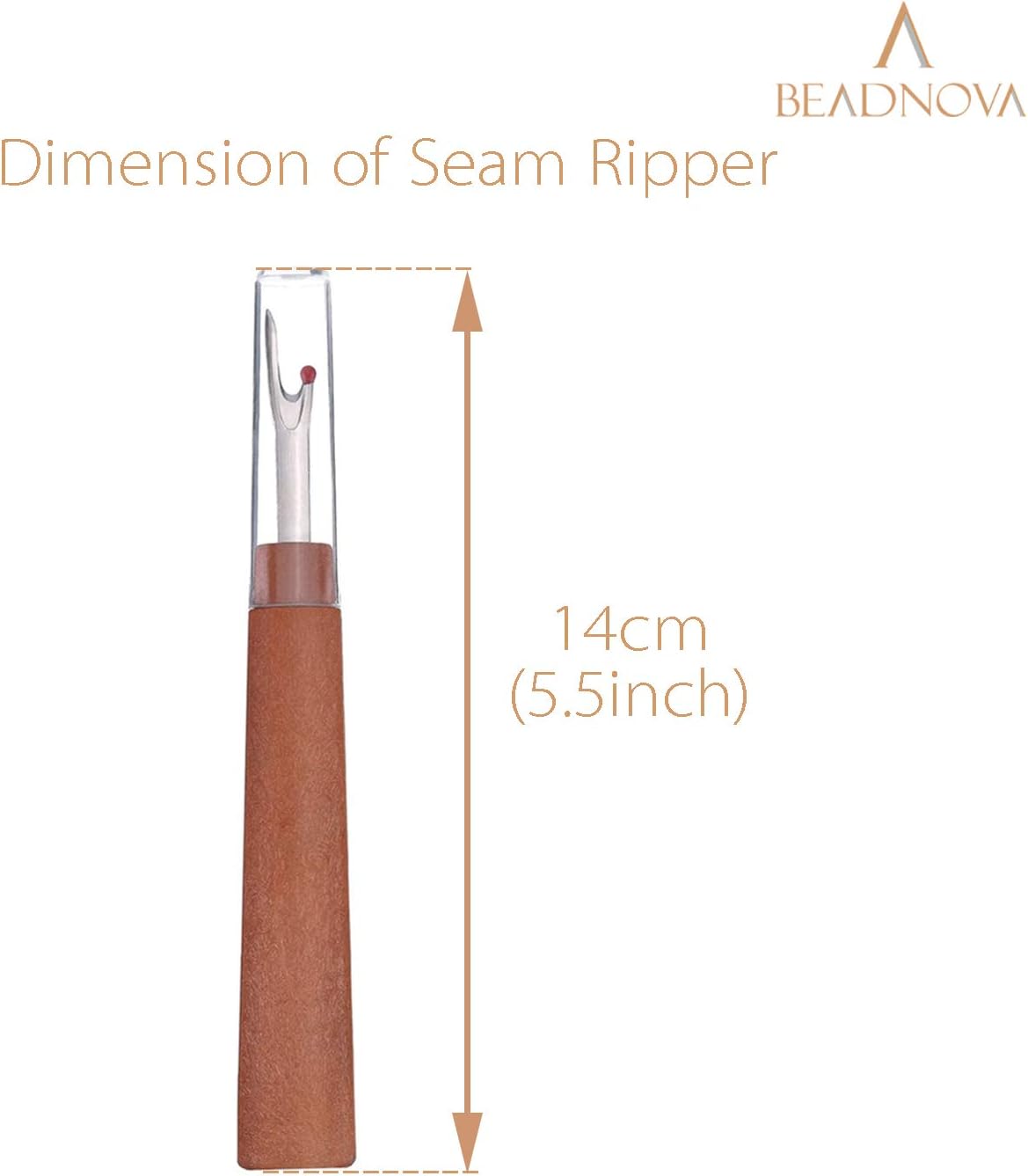 Seam Ripper 6pcs Wooden Style Plastic Thread Cutter Stitch Remover Large Thread Remover Stitch Eraser Tag Ripper for Clothes Crafting Embroidery - Image 2