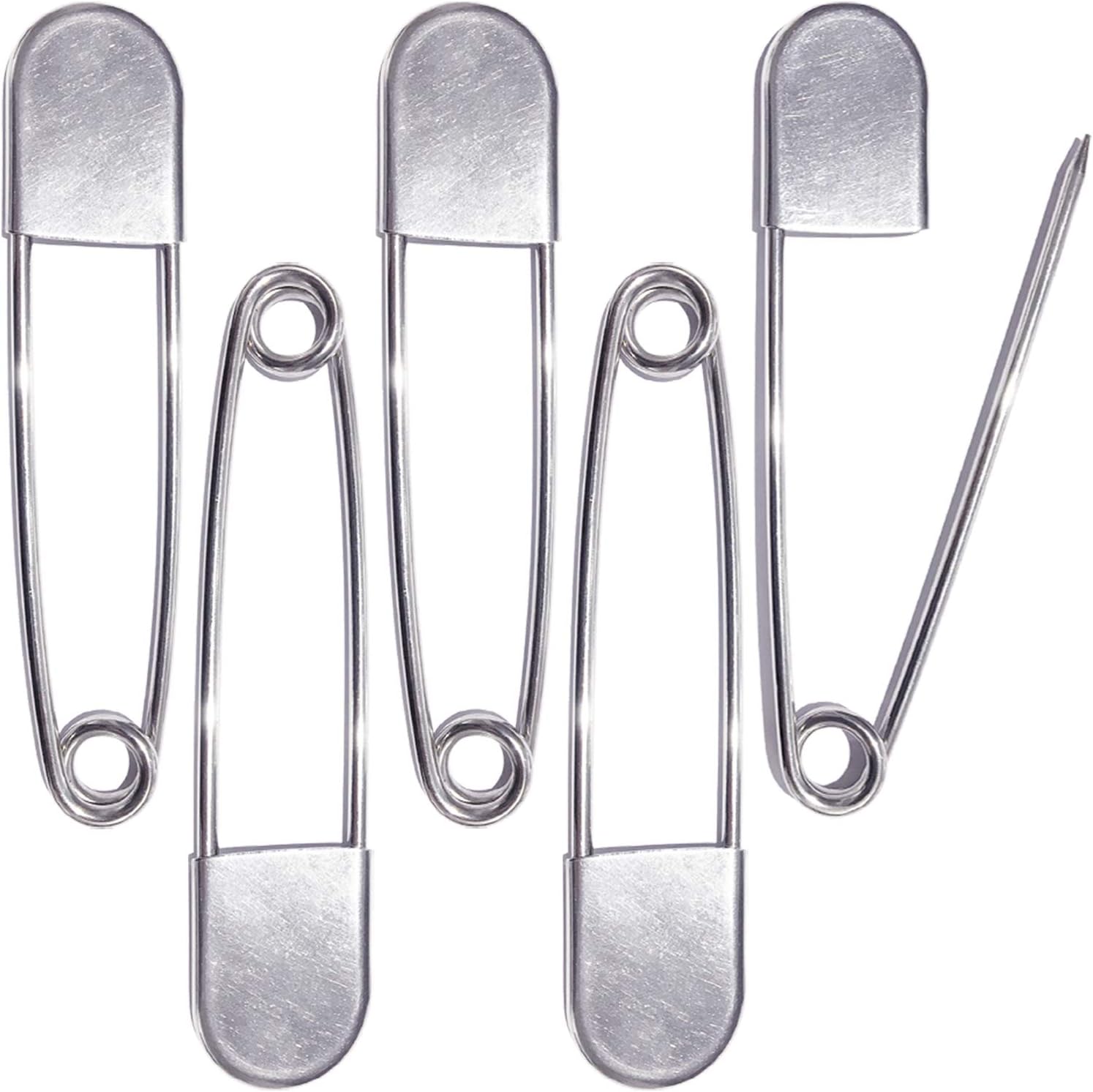 5 Inch Large Safety Pins for Clothes Big Heavy Giant Safety Pin for Fashion, Sewing, Quilting, Blankets, Upholstery, Laundry and Craft (13cm, 5pcs) - Image 1