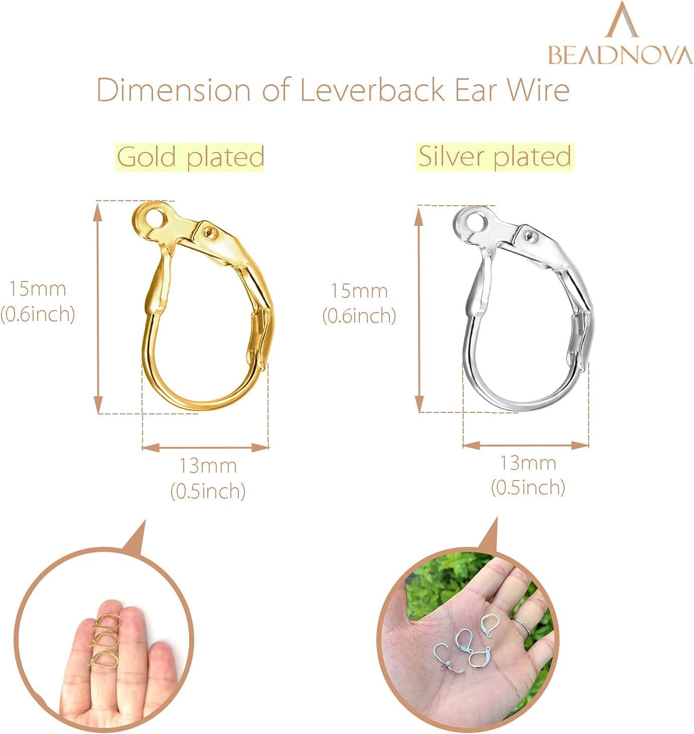 Leverback Earring Hooks 80pcs French Ear Wire Lever Back Earwire for Jewelry Making Crafting (Gold and Silver) - Image 2