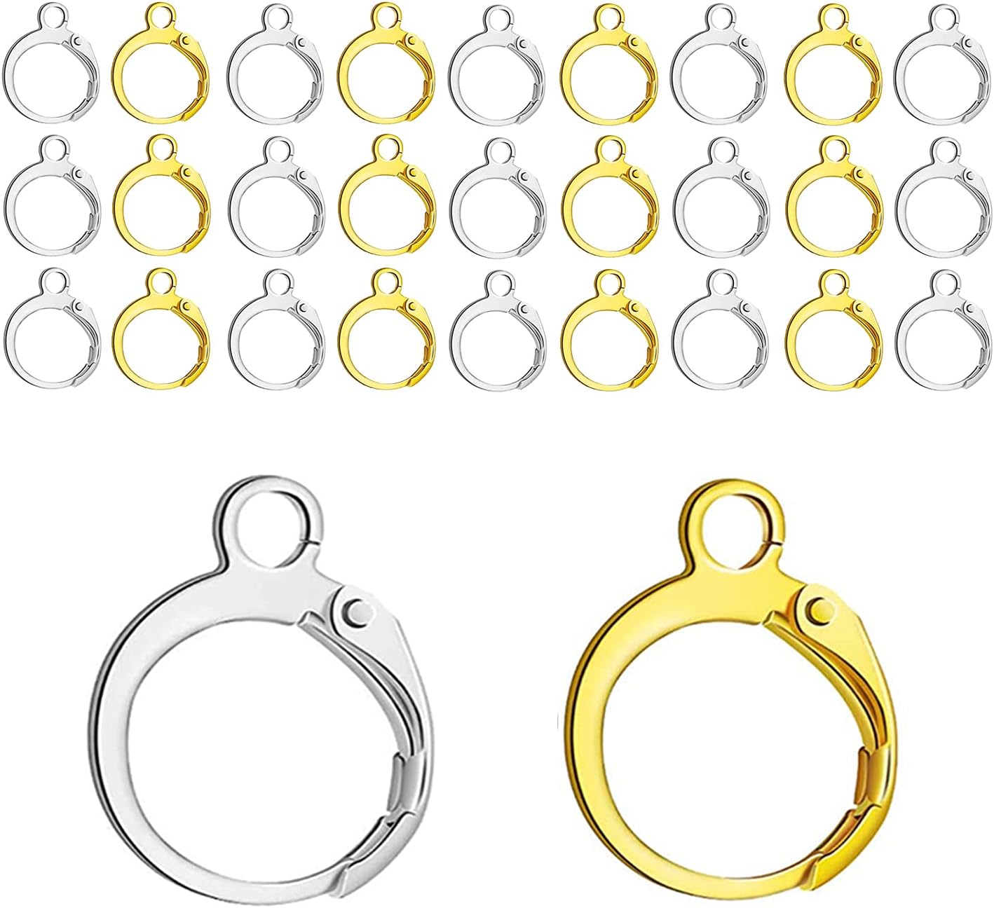 Leverback Earring Hooks 80pcs French Ear Wire Lever Back Earwire for Jewelry Making Crafting (Gold and Silver) - Image 1