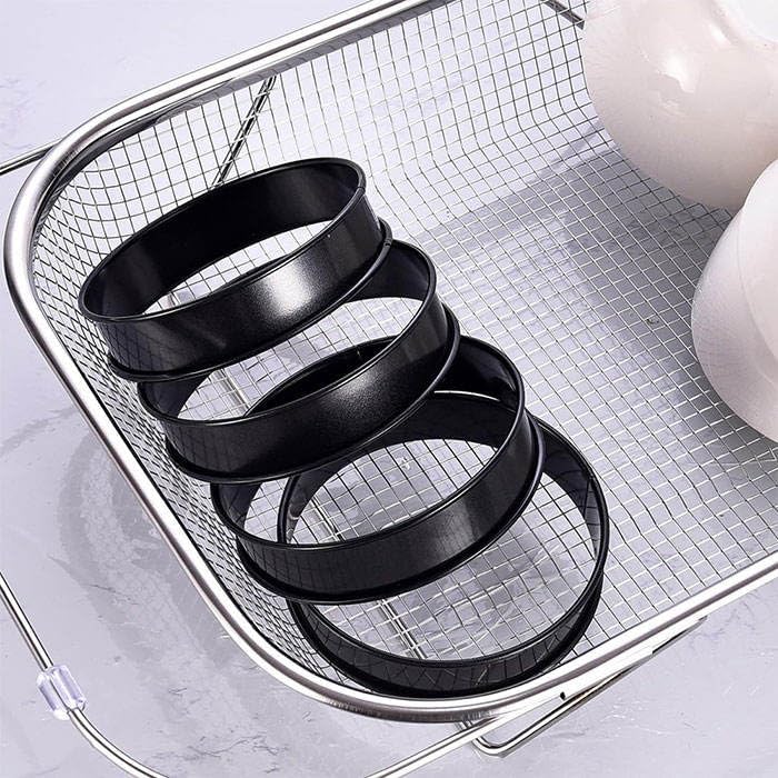 English Muffin Rings, Stainless Steel Crumpet Rings, 4 Pcs 4 inch Nonstick Metal Round Ring Molds with Silicone Oil Brush - Image 4
