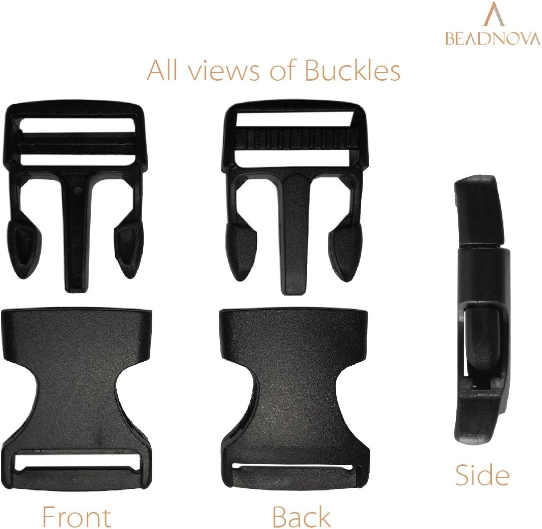Side Release Buckle 1 Inch Plastic Buckles Clip Adjustable Release for Paracord Webbing Belt (Black, 1 Inch, 30 Piece) - Image 4
