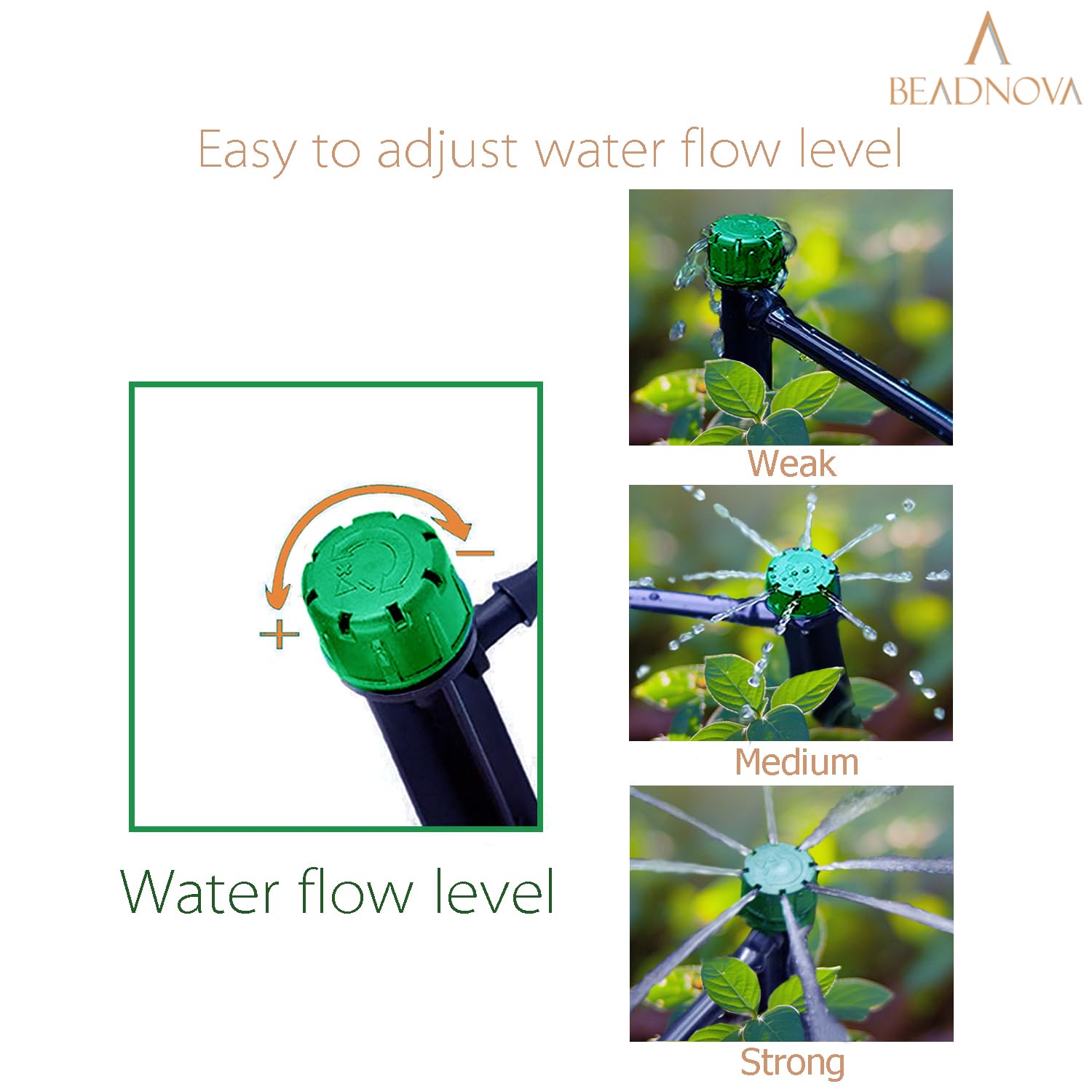 Irrigation Drippers 50pcs Drip Emitters for 1/4 Inch Irrigation Sprinkler 360 Degree Micro Sprinkler Adjustable Drip Heads Drippers for Garden Patio Lawn - Image 4