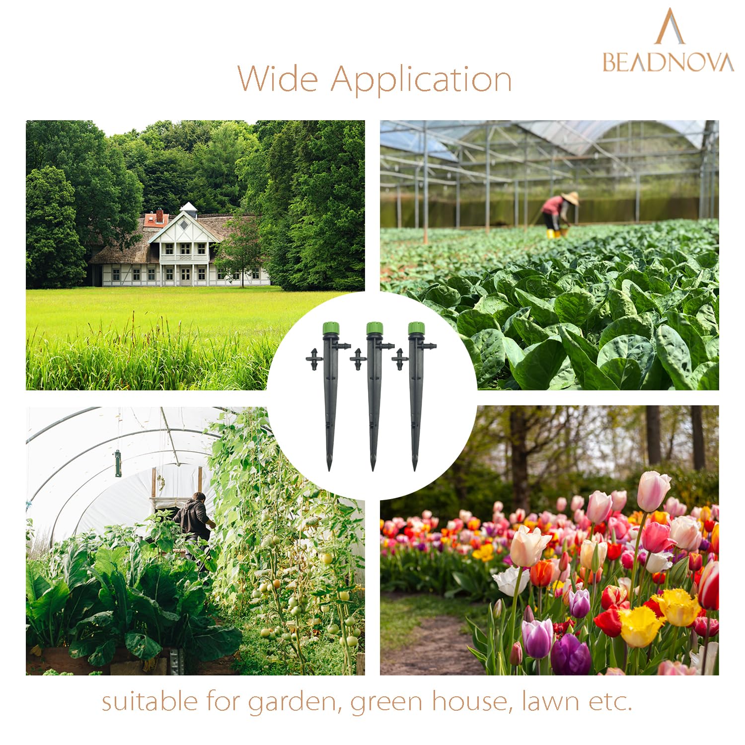 Irrigation Drippers 50pcs Drip Emitters for 1/4 Inch Irrigation Sprinkler 360 Degree Micro Sprinkler Adjustable Drip Heads Drippers for Garden Patio Lawn - Image 6
