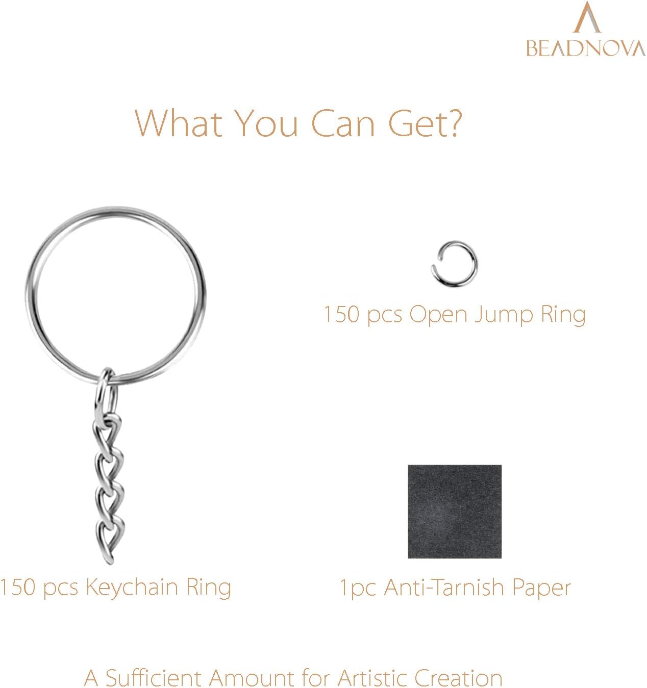 Split Keychain Ring Silver Keychain Rings for Crafts Metal Key Chain Kit for Jewelry Making Key Chains Accessories Craft DIY (25mm, 150pcs) - Image 2