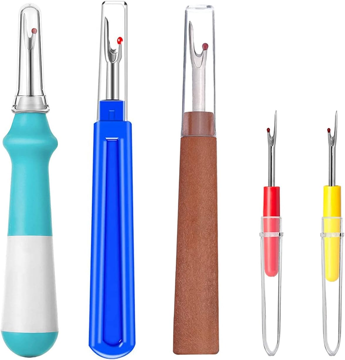 Seam Ripper 5pcs Plastic Thread Cutter Stitch Remover Large Thread Remover Stitch Eraser Tag Ripper for Clothes Crafting Embroidery (4 Styles) - Image 1