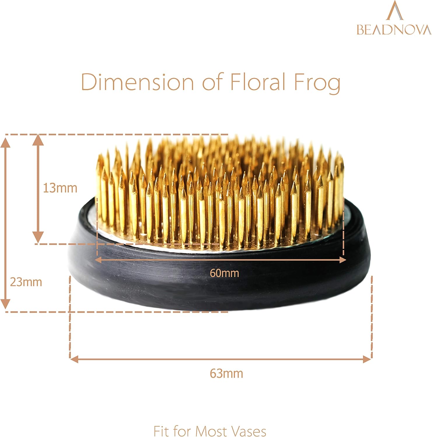 Flower Frog Ikebana Kenzan with Rubber Gasket Floral Frog for Arrangements Ikebana Vase (2.4 Inch/60mm, 1pcs) - Image 2