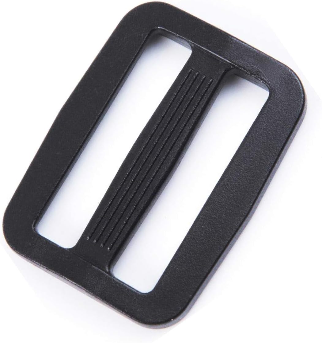 Triglide Slide Buckle 1 Inch Plastic Slide Buckle Webbing Slider for Belt Backpack Bag DIY (50 Piece, Black) - Image 1