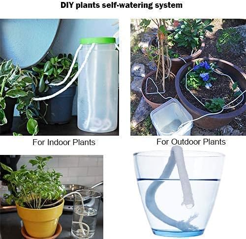 Self Watering Capillary Wick Cord (30 feet 1/6 inch+50 feet 1/4 inch) Vacation Plant Sitter DIY Self-Watering Planter Pot Automatic Wicking Hydroponic System Potted Auto Seedling Waterer Rope - Image 3