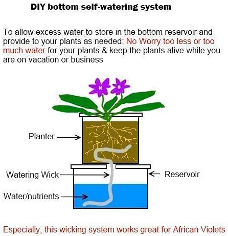 Self Watering Capillary Wick Cord (30 feet 1/6 inch+50 feet 1/4 inch) Vacation Plant Sitter DIY Self-Watering Planter Pot Automatic Wicking Hydroponic System Potted Auto Seedling Waterer Rope - Image 6