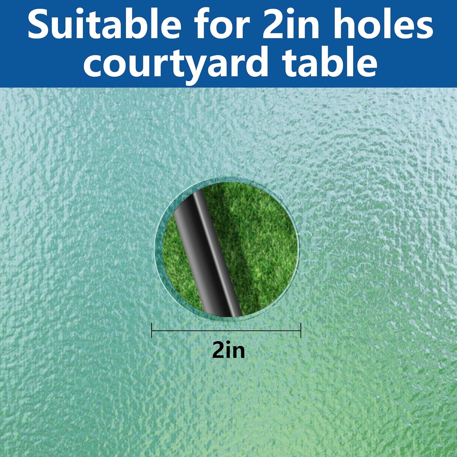 2 Pcs 2 Inch Parasol Umbrella Hole Ring Plug and Cap Set, Thicker Patio Table Hole Cover Insert, Deck Table Umbrella Holes Plug Replacement Parts for Outdoor Patio Table Garden Yard - Image 3